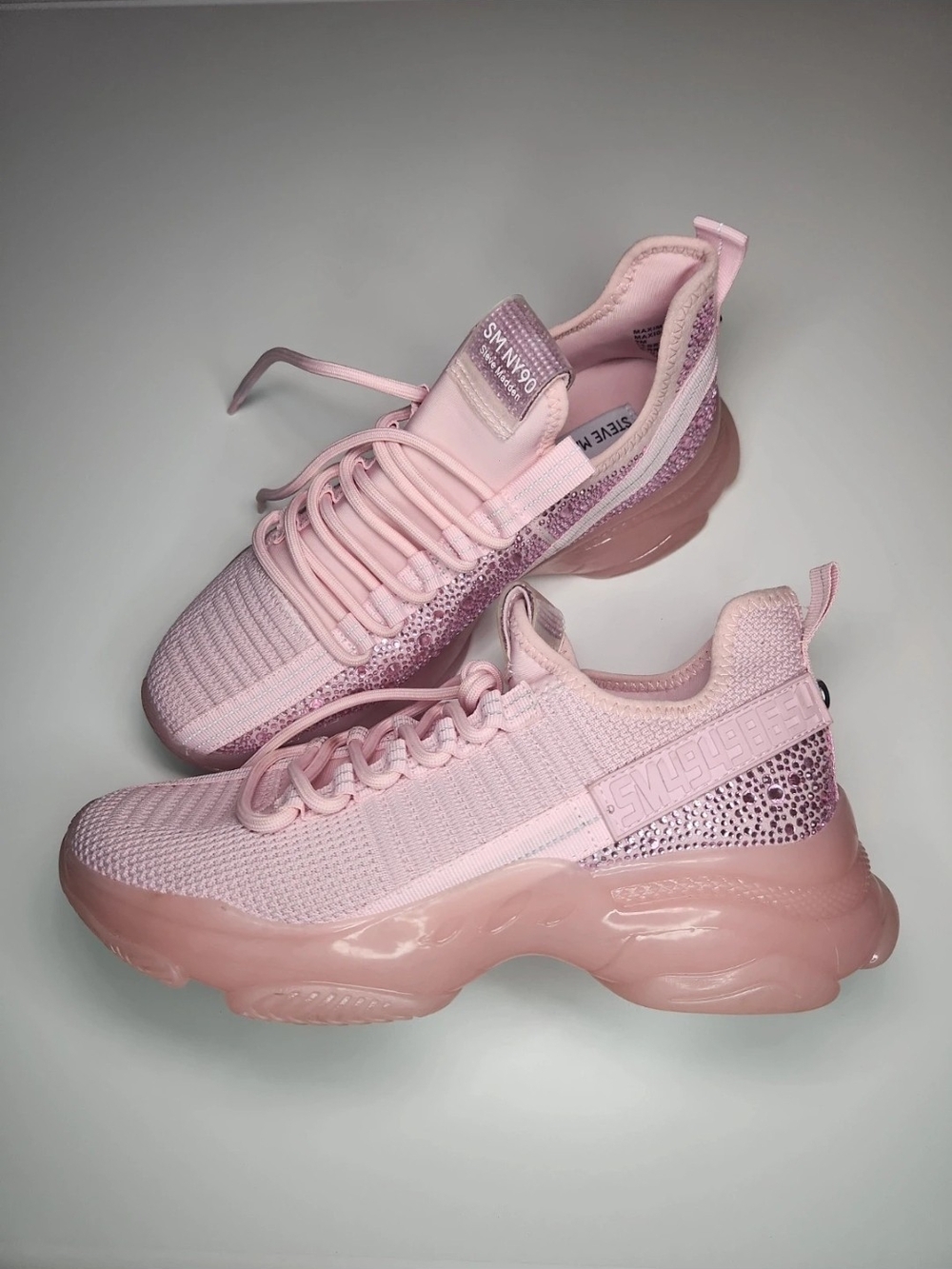 Steve Madden Blush Pink Knit Platform Sneakers